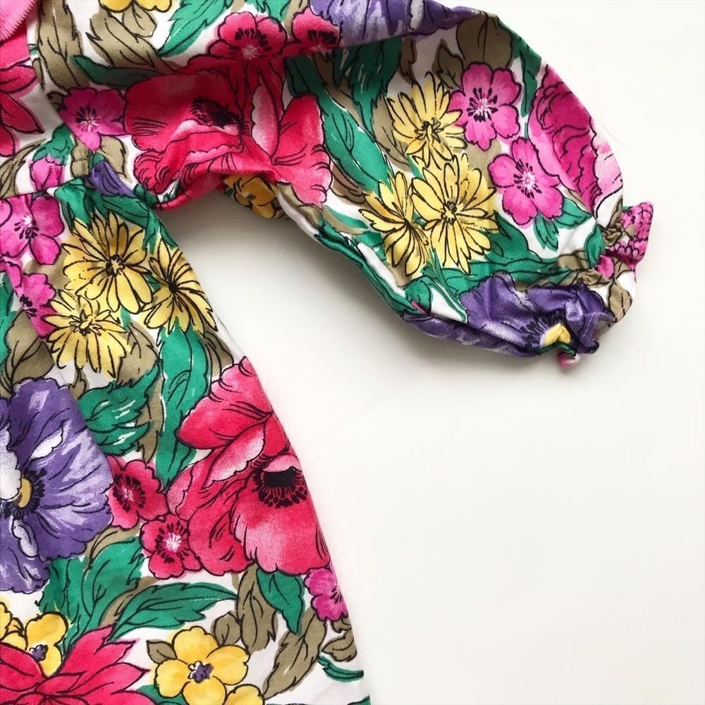 Vintage Floral print ruffle collar jumpsuit EUC 24 months - Picture 4 of 11